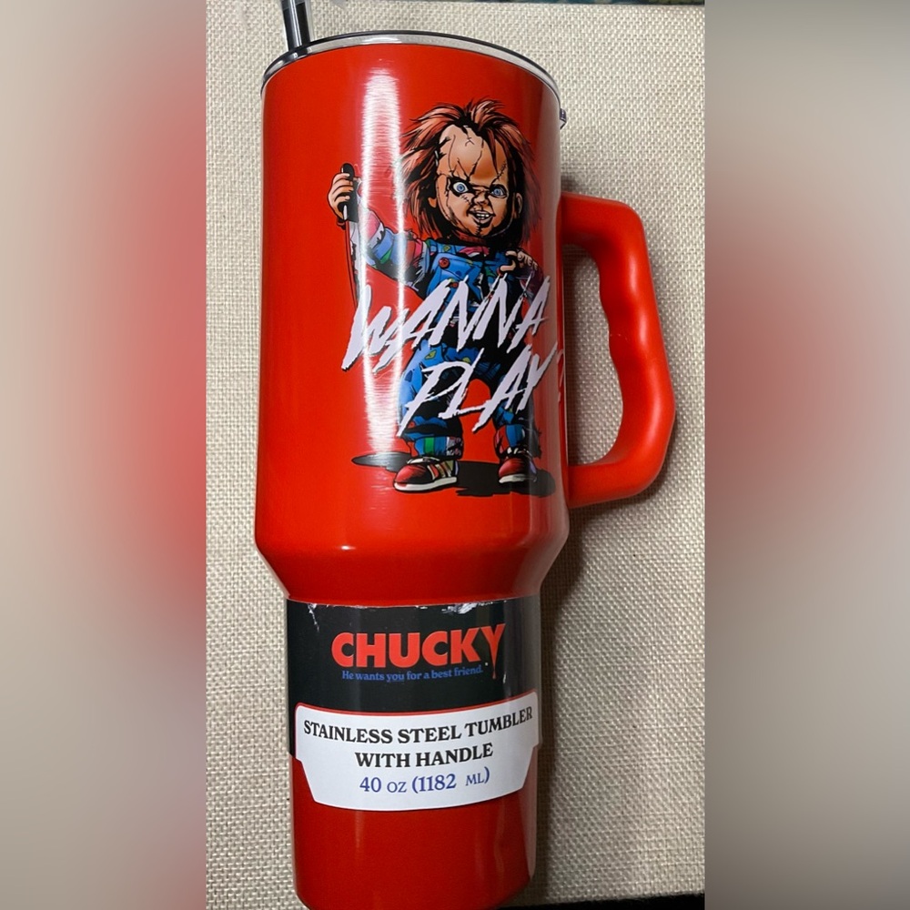 Chucky Stainless Steel Red Tumbler - Wanna Play Design